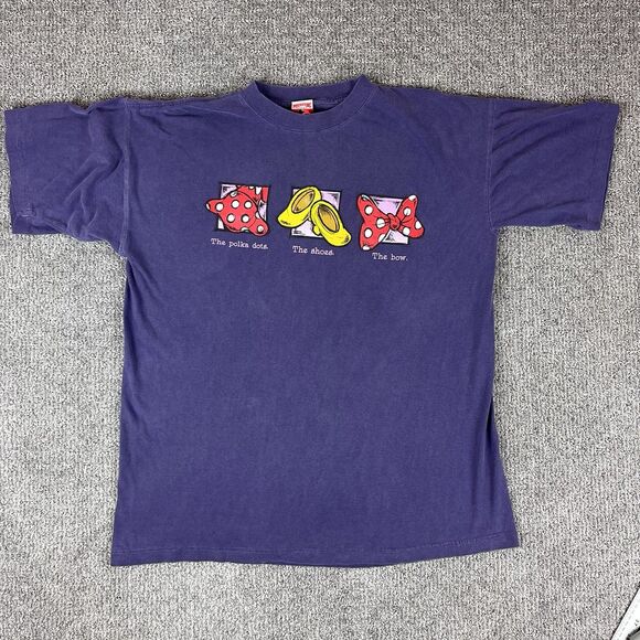 Vintage Mickey Inc Disney Shirt Womens Large Minnie Mouse Retro 90s USA Made - Picture 1 of 13
